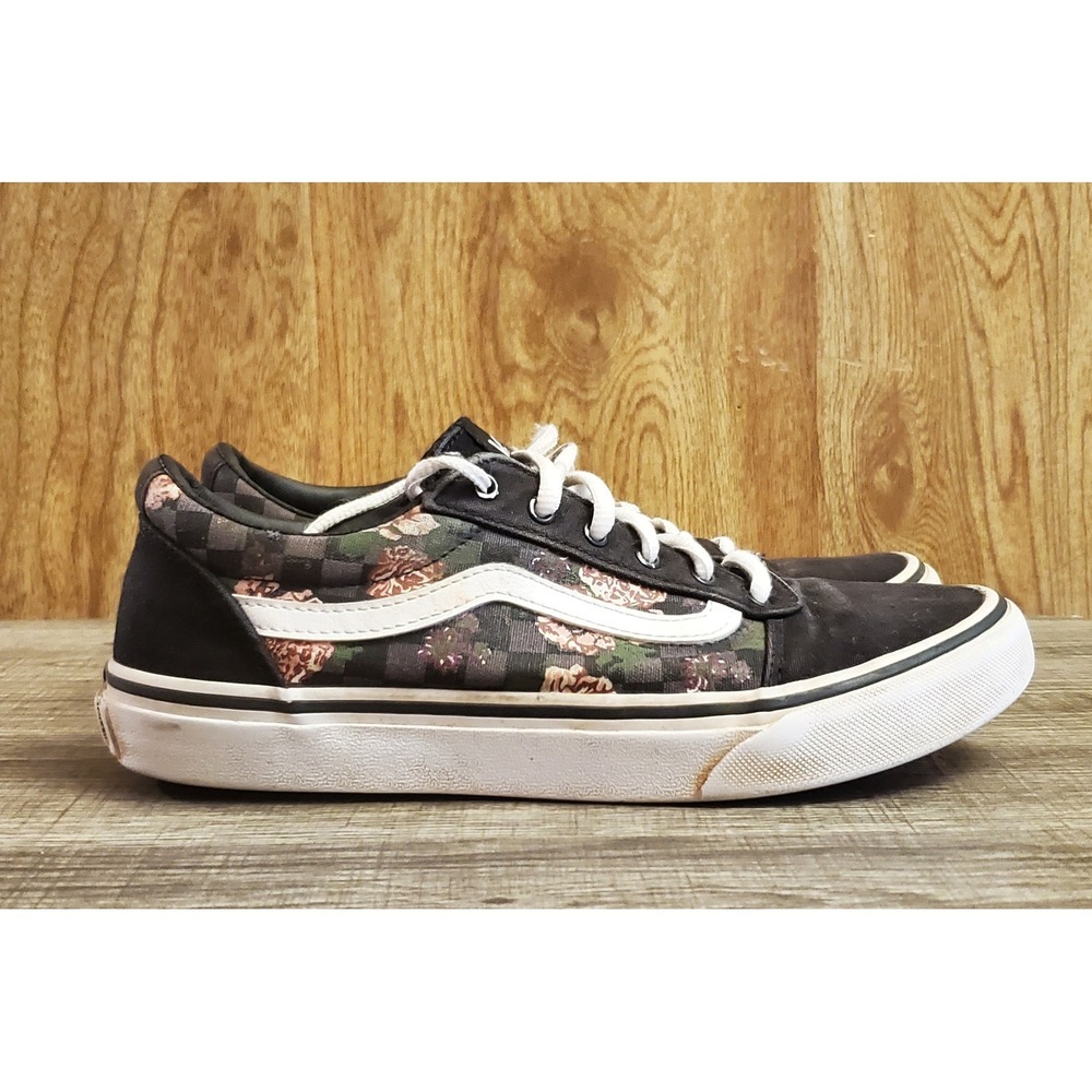Vans Old Skool Floral Sneakers Youth Size 5 Black‎